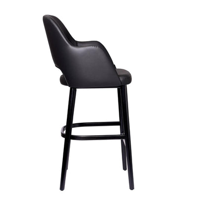 Furnlink Durafurn Sorbet Stool - Black Legs/Black Vinyl • PAS-DU232