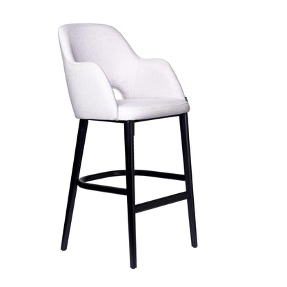 Furnlink Durafurn Sorbet Stool - Black Legs/ Light Grey Woven Fabric • PAS-DU233