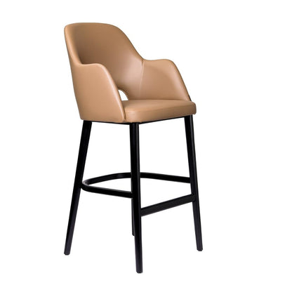 Furnlink Durafurn Sorbet Stool - Black Legs/Taupe Vinyl • PAS-DU234