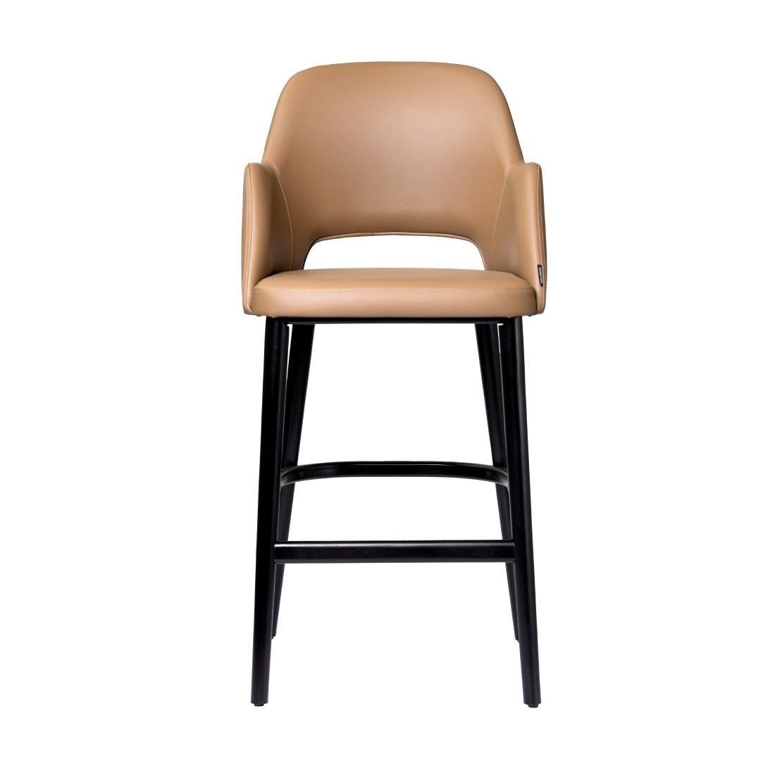 Furnlink Durafurn Sorbet Stool - Black Legs/Taupe Vinyl • PAS-DU234