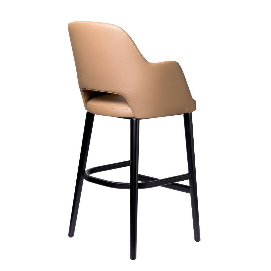 Furnlink Durafurn Sorbet Stool - Black Legs/Taupe Vinyl • PAS-DU234