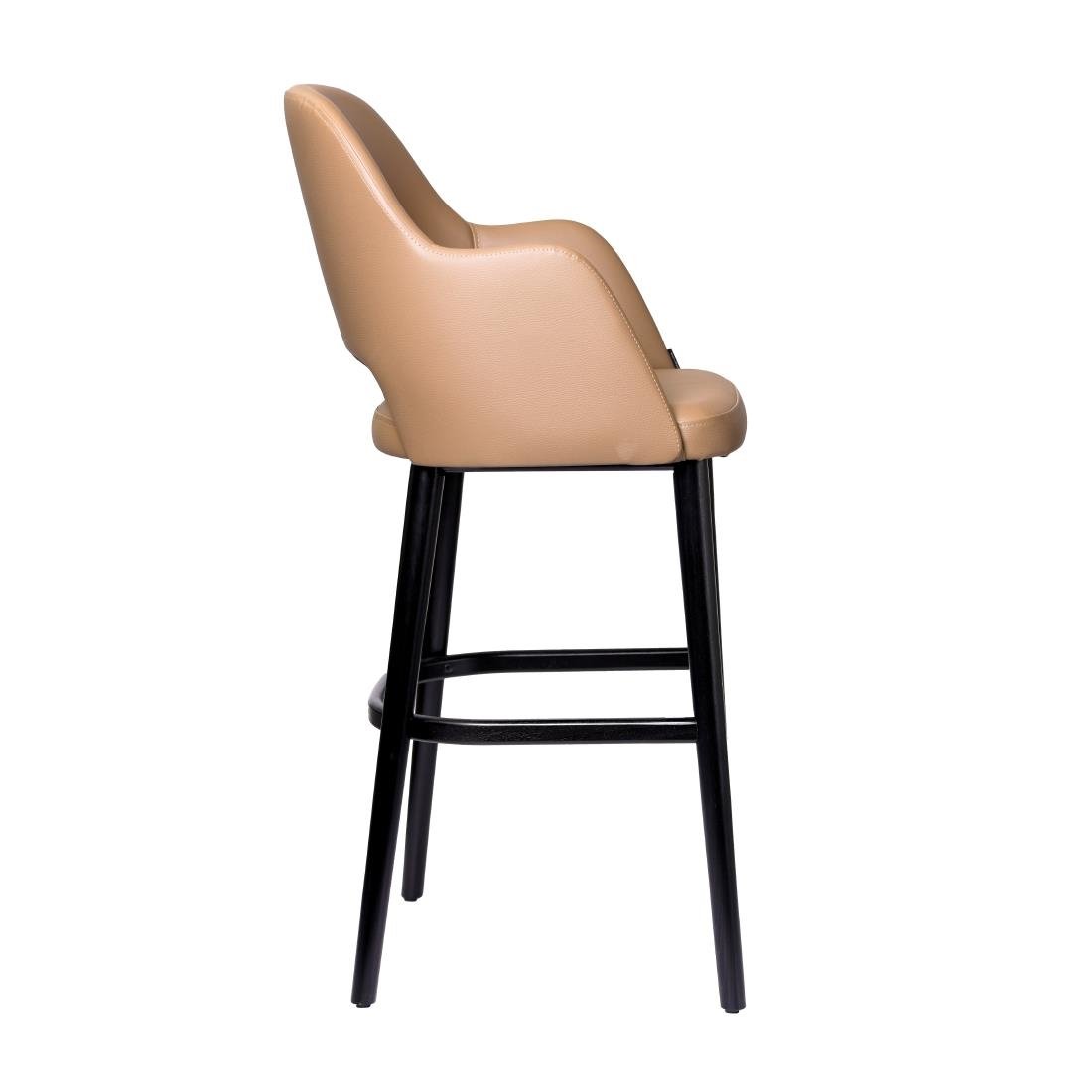 Furnlink Durafurn Sorbet Stool - Black Legs/Taupe Vinyl • PAS-DU234