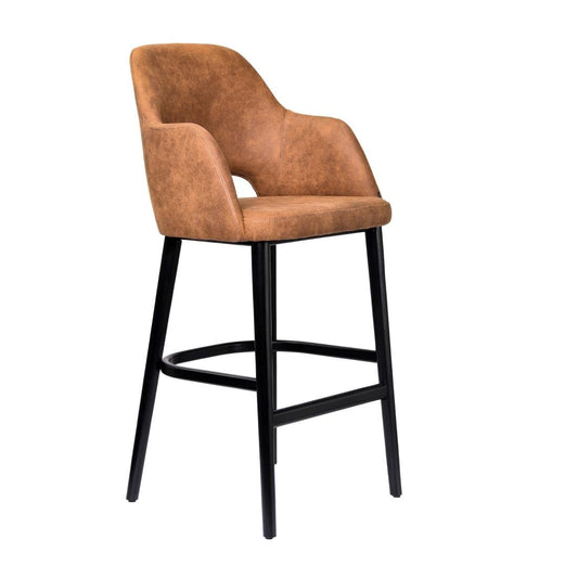 Furnlink Durafurn Sorbet Stool - Black Legs/Tan Premium Vinyl • PAS-DU235