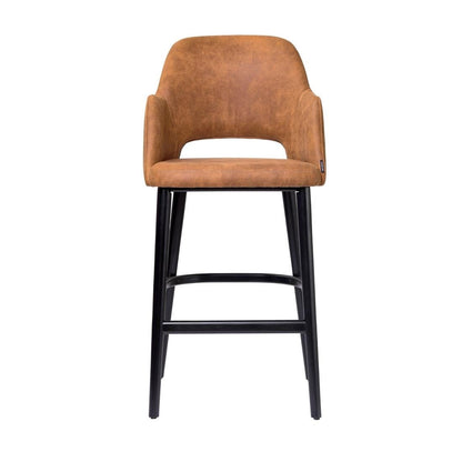 Furnlink Durafurn Sorbet Stool - Black Legs/Tan Premium Vinyl • PAS-DU235