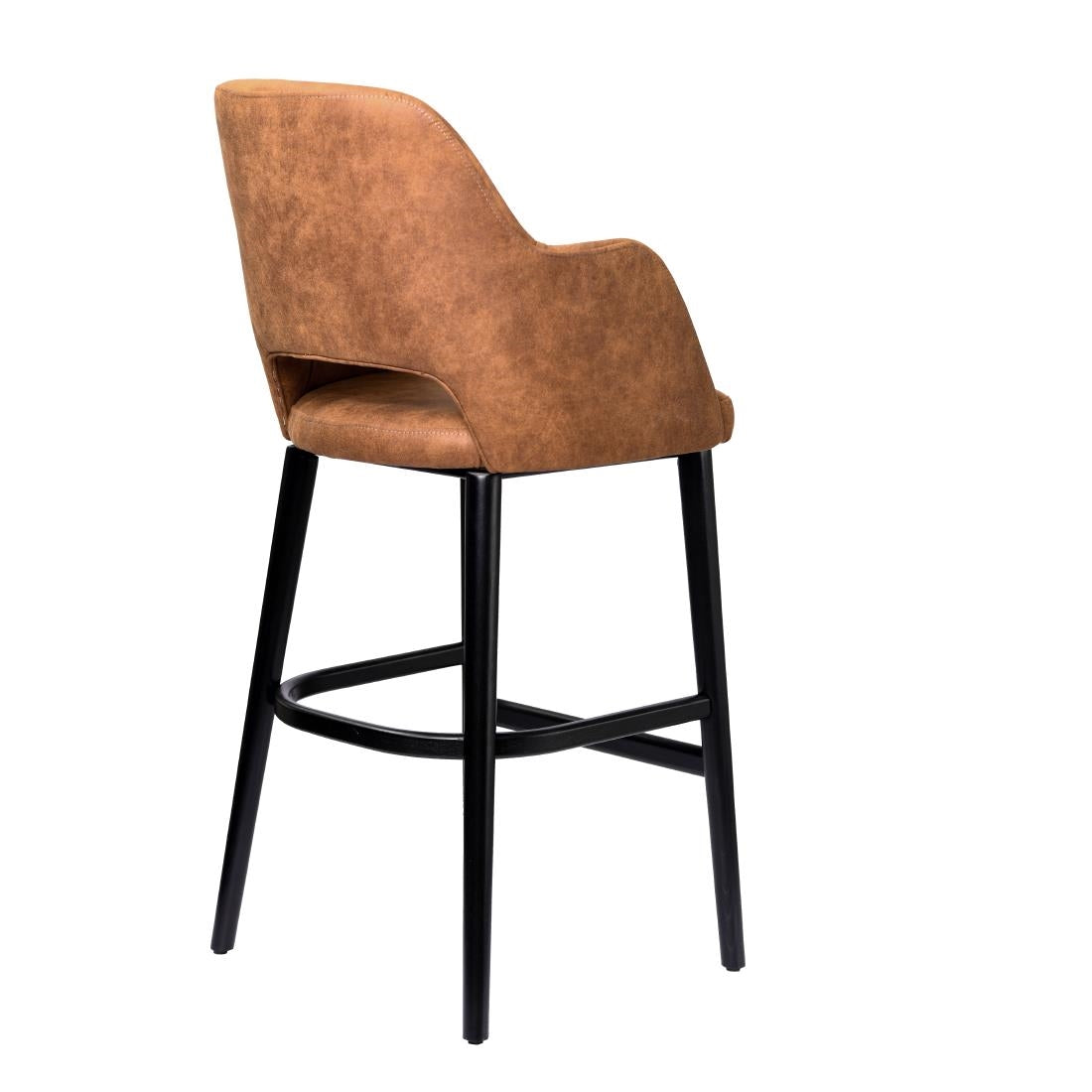 Furnlink Durafurn Sorbet Stool - Black Legs/Tan Premium Vinyl • PAS-DU235