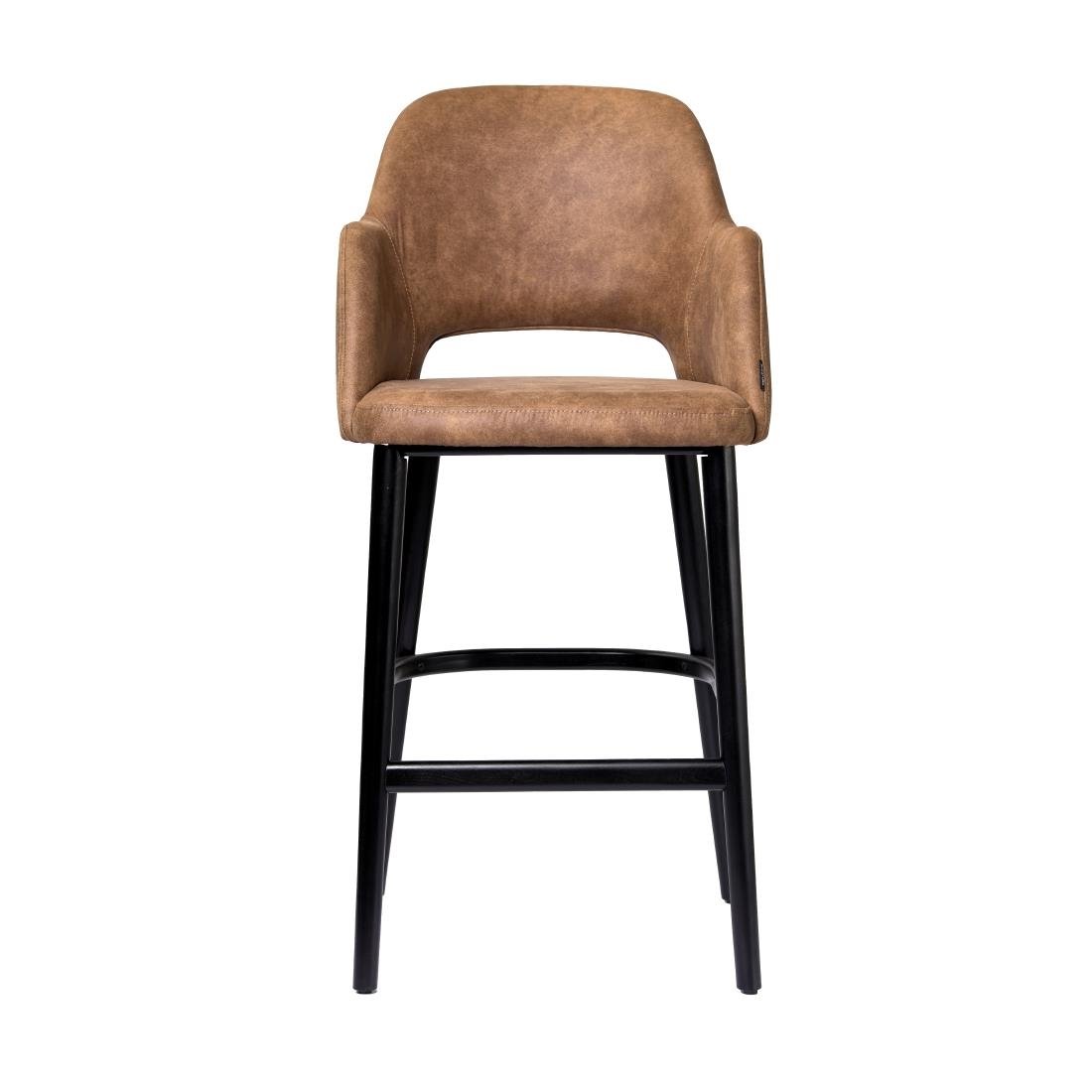 Furnlink Durafurn Sorbet Stool - Black Legs/Mocha Premium Vinyl • PAS-DU236