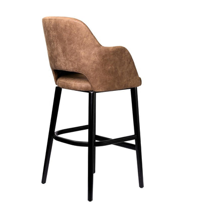 Furnlink Durafurn Sorbet Stool - Black Legs/Mocha Premium Vinyl • PAS-DU236