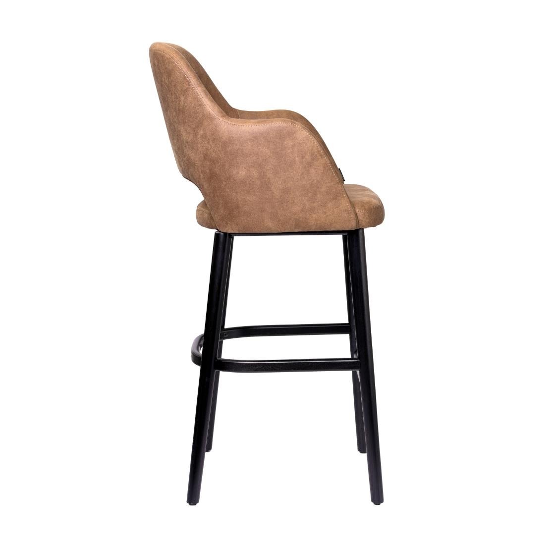 Furnlink Durafurn Sorbet Stool - Black Legs/Mocha Premium Vinyl • PAS-DU236