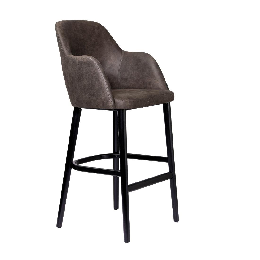 Furnlink Durafurn Sorbet Stool - Black Legs/Charcoal Premium Vinyl • PAS-DU237