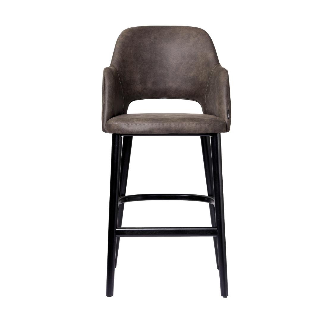 Furnlink Durafurn Sorbet Stool - Black Legs/Charcoal Premium Vinyl • PAS-DU237