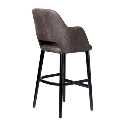 Furnlink Durafurn Sorbet Stool - Black Legs/Charcoal Premium Vinyl • PAS-DU237