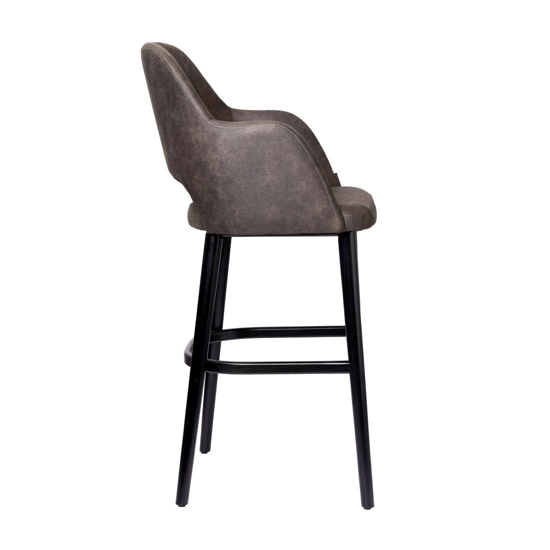 Furnlink Durafurn Sorbet Stool - Black Legs/Charcoal Premium Vinyl • PAS-DU237