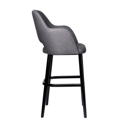 Furnlink Durafurn Sorbet Stool - Black Legs/Anthracite Woven Fabric • PAS-DU238