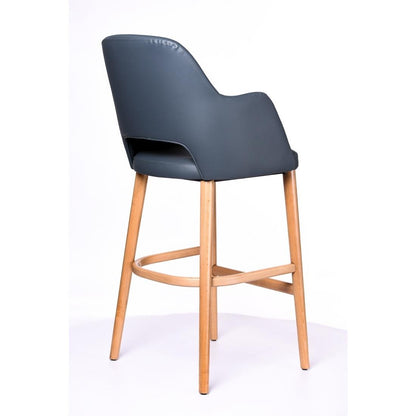 Furnlink Durafurn Sorbet Stool - Trojan Oak Legs/Anthracite Vinyl • PAS-DU241