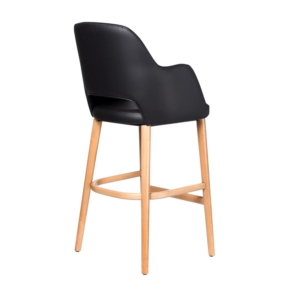 Furnlink Durafurn Sorbet Stool - Trojan Oak Legs/Black Vinyl • PAS-DU242