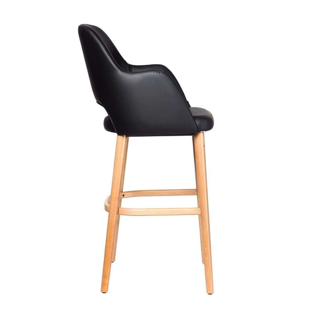 Furnlink Durafurn Sorbet Stool - Trojan Oak Legs/Black Vinyl • PAS-DU242