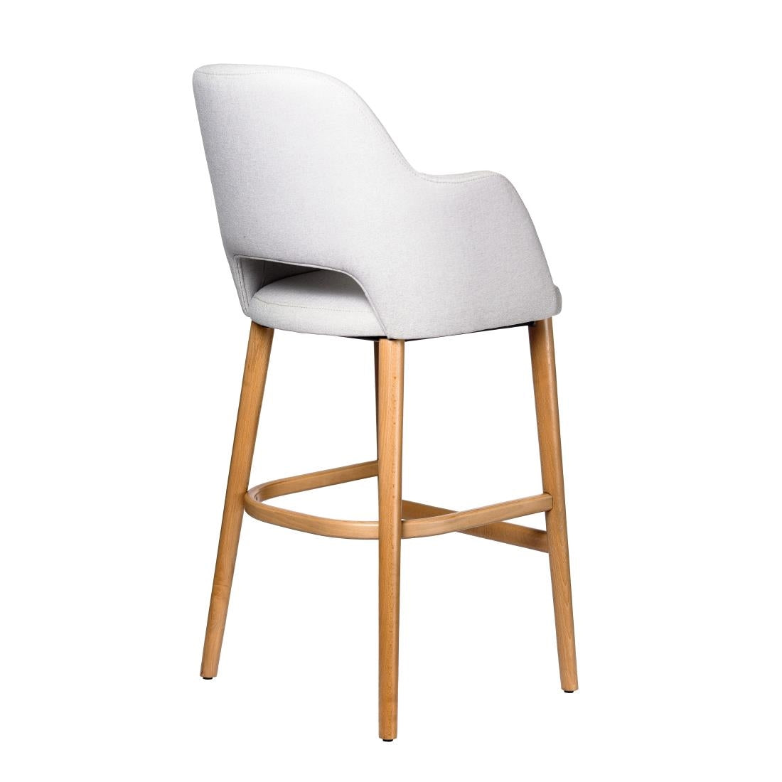 Furnlink Durafurn Sorbet Stool - Trojan Oak Legs/ Light Grey Woven Fabric • PAS-DU243