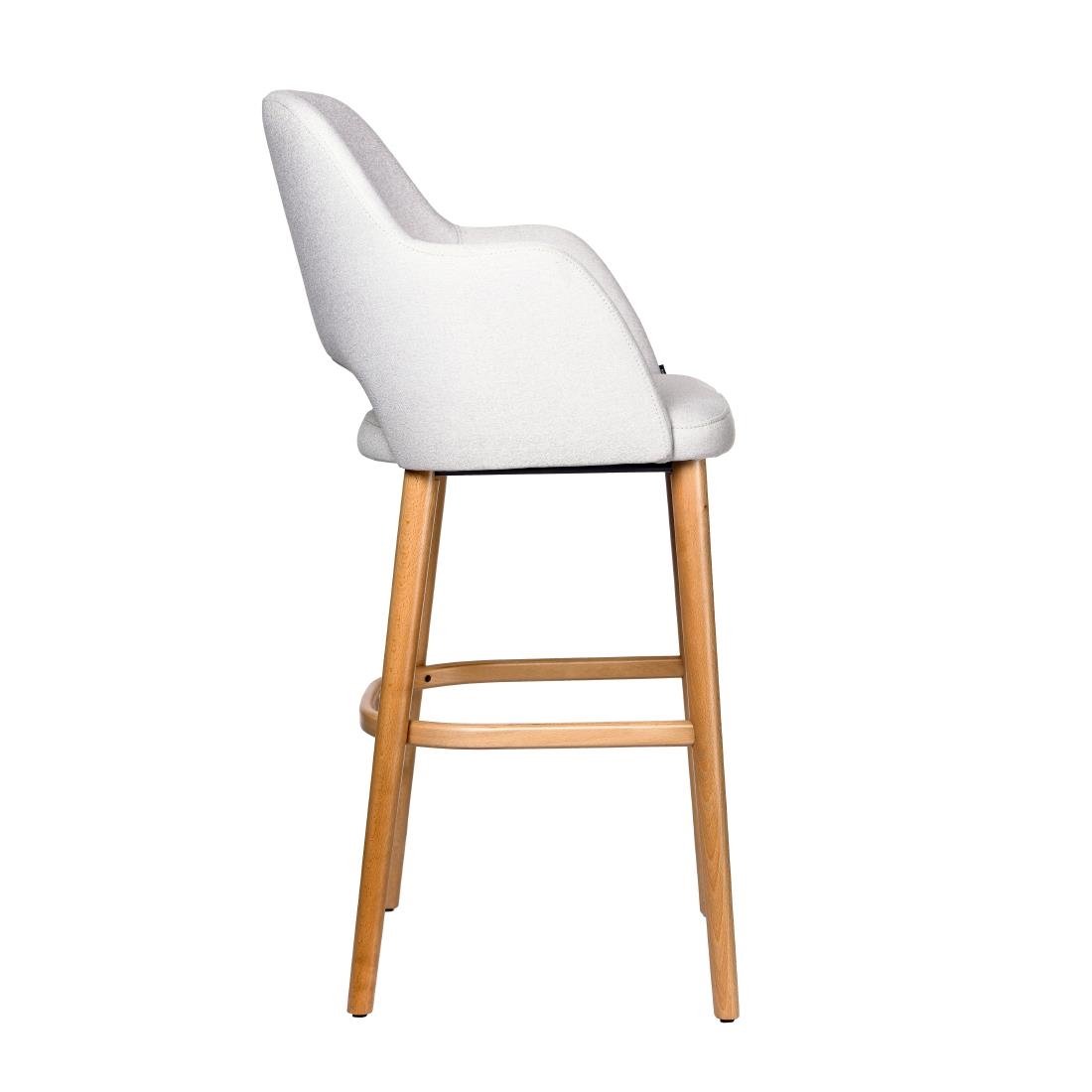 Furnlink Durafurn Sorbet Stool - Trojan Oak Legs/ Light Grey Woven Fabric • PAS-DU243