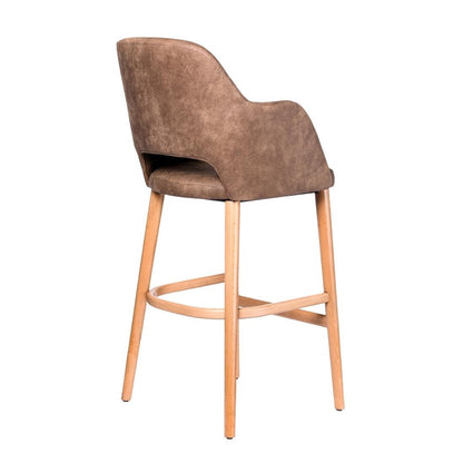 Furnlink Durafurn Sorbet Stool - Trojan Oak Legs/Mocha Premium Vinyl • PAS-DU246