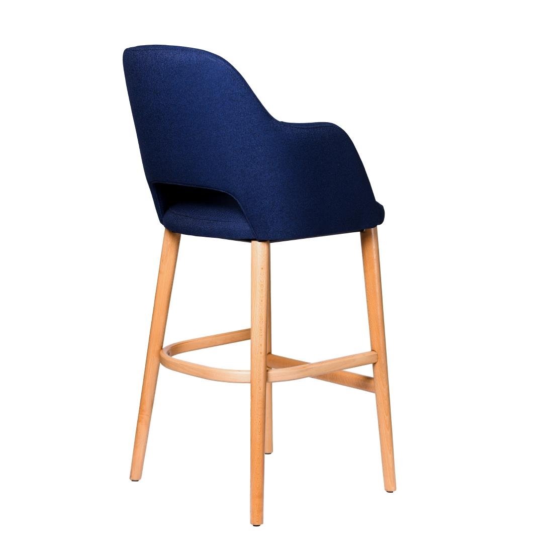 Furnlink Durafurn Sorbet Stool - Trojan Oak Legs/Navy Woven Fabric • PAS-DU249