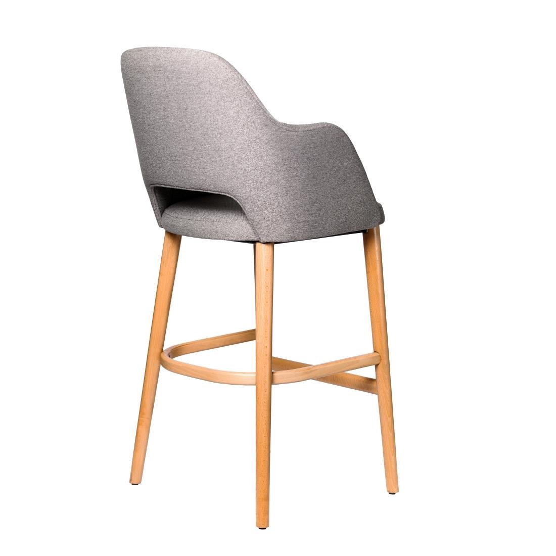 Furnlink Durafurn Sorbet Stool - Trojan Oak Legs/Taupe Woven Fabric • PAS-DU250