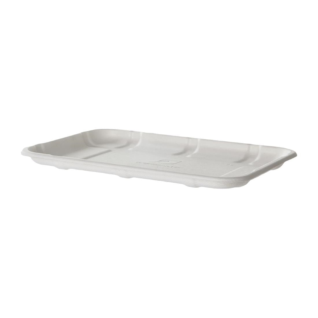 Detpak Sugarcane Meat & Produce Tray White - 216x152x13mm (400 Pack) (216 x 152 x 13mm / 8x6x0.5" | Pack of 400) • PAS-DU796