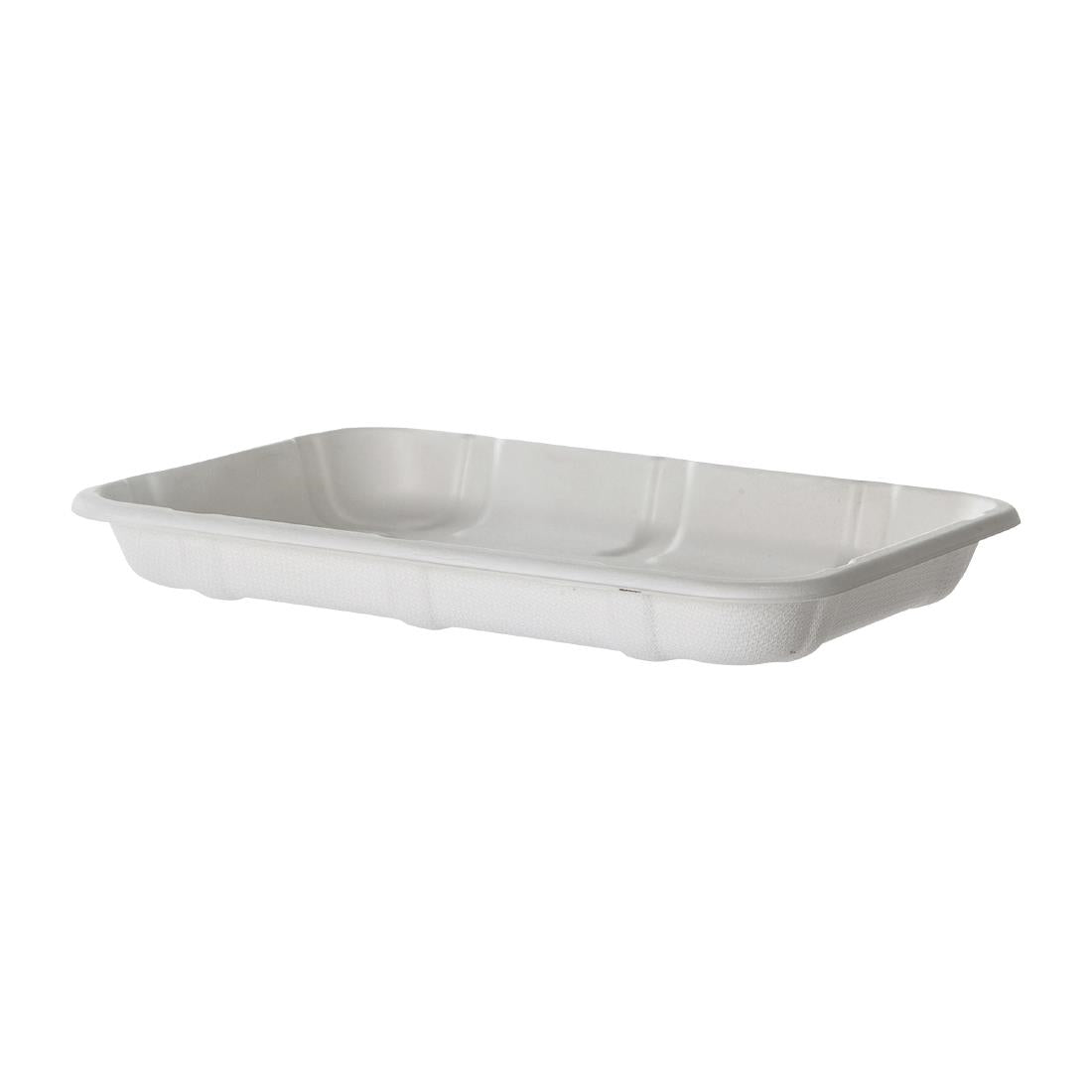 Detpak Sugarcane Meat & Produce Tray White - 216x152x25mm (Pack 400) • PAS-DU797