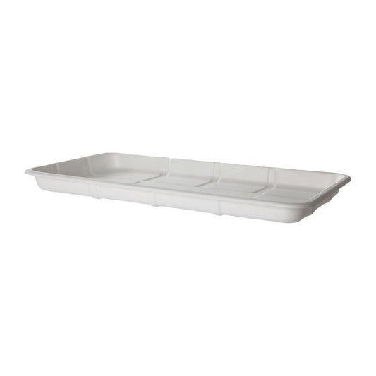 Detpak Sugarcane Meat & Produce Tray White - 375x210x27mm (200 Pack) (375 x 210 x 27mm / 14x8x1" | Pack of 200) • PAS-DU801
