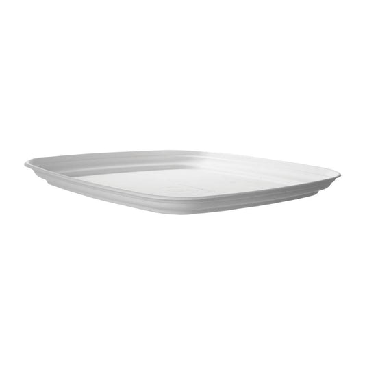 Detpak Square Sugarcane Reagalia Catering Tray White - 409x409x33mm (Pack of 100) • PAS-DU331