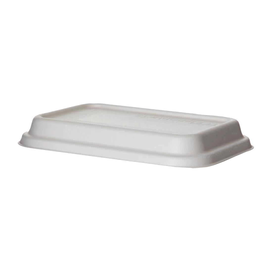 Detpak Sugarcane Dome Lid White - 184x127x50mm (400 Pack) (184 x 127 x 25mm / 7x5x1" | Pack of 400) • PAS-DU346