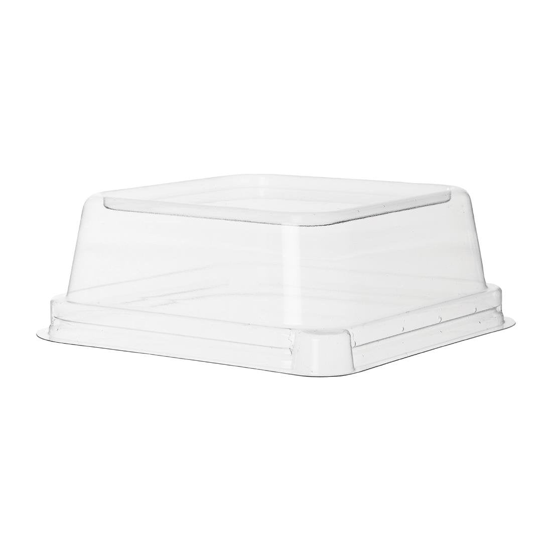 Detpak Sugarcane Square Pla Lid Clear - 138x138x50mm (Pack of 400) • PAS-DU350