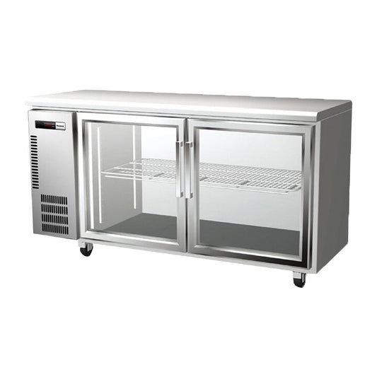 Panasonic Slimline Underbench Pillarless Double Door Refrigeration Unit - 296Ltr (Dimensions: 850mm(H) x 1500mm(W) x 600mm(D) / 33x59x23" | Capacity: 296Ltrs) • PAS-DU366