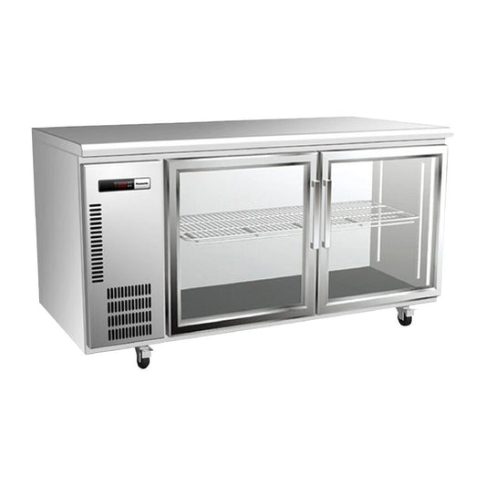 Panasonic Large Underbench Pillarless Double Door Refrigeration Unit - 393Ltr (Dimensions: 850mm(H) x 1500mm(W) x 750mm(D) / 33x59x29" | Capacity: 393Ltrs) • PAS-DU367