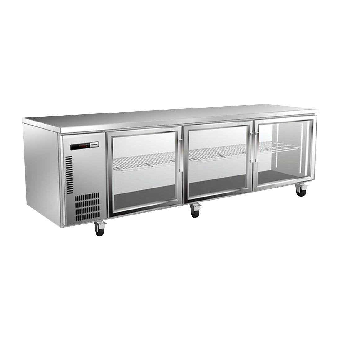 Panasonic Large Underbench Pillarless Triple Door Refrigeration Unit - 495Ltr • PAS-DU369