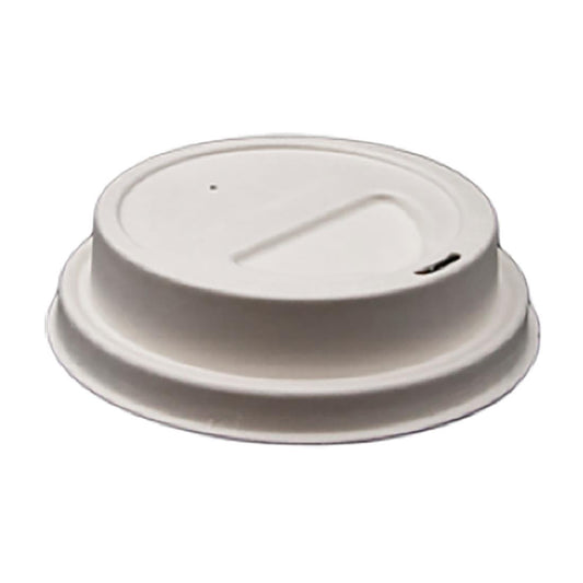 Detpak Sugarcane Hot Cup Lid White - 80mm (Pack 1000) • PAS-DU498