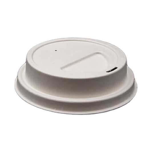 Detpak Sugarcane Hot Cup Lid White - 90mm (Pack 1000) • PAS-DU499