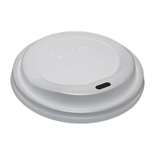 Detpak CPLA Hot Cup Lid White - 90mm(Pack 1000) • PAS-DU501