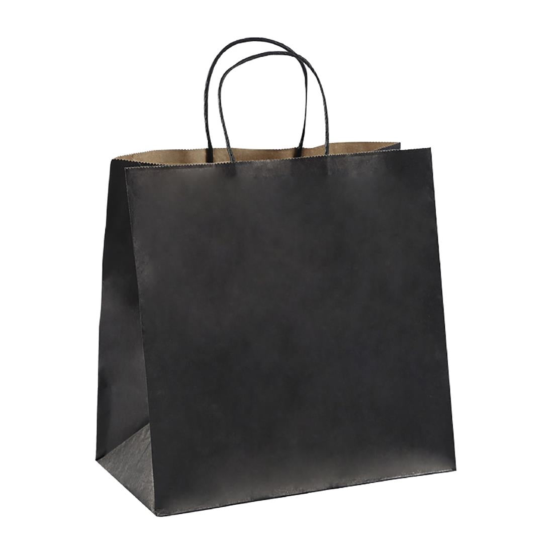 Detpak Small Paper Twist Bag Black (500 Pack) (280x280x150mm / 11x11x5.9" | Pack of 500) • PAS-DU502
