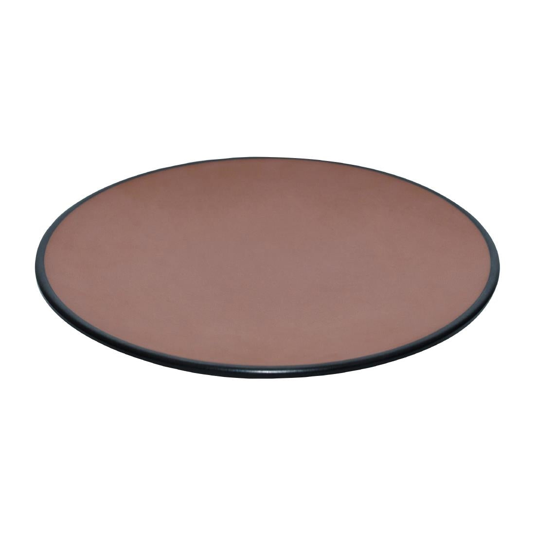 Coucou Dual Colour Round Plate 205mm - Brown & Black (12 Pack) (Colour: Brown & Black | Pack of 12 | 205mm / 8" | Melamine material) • PAS-DU510