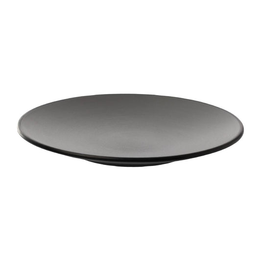 Coucou Dual Colour Round Plate 205mm - Grey & Black (12 Pack) (Colour: Grey & Black | Pack of 12 | 205mm / 8" | Melamine material) • PAS-DU512