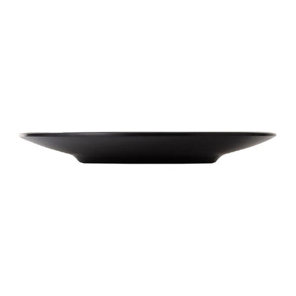 Coucou Dual Colour Round Plate 205mm - White & Black (12 Pack) (Colour: White & Black | Pack of 12 | 205mm / 8" | Melamine material) • PAS-DU513