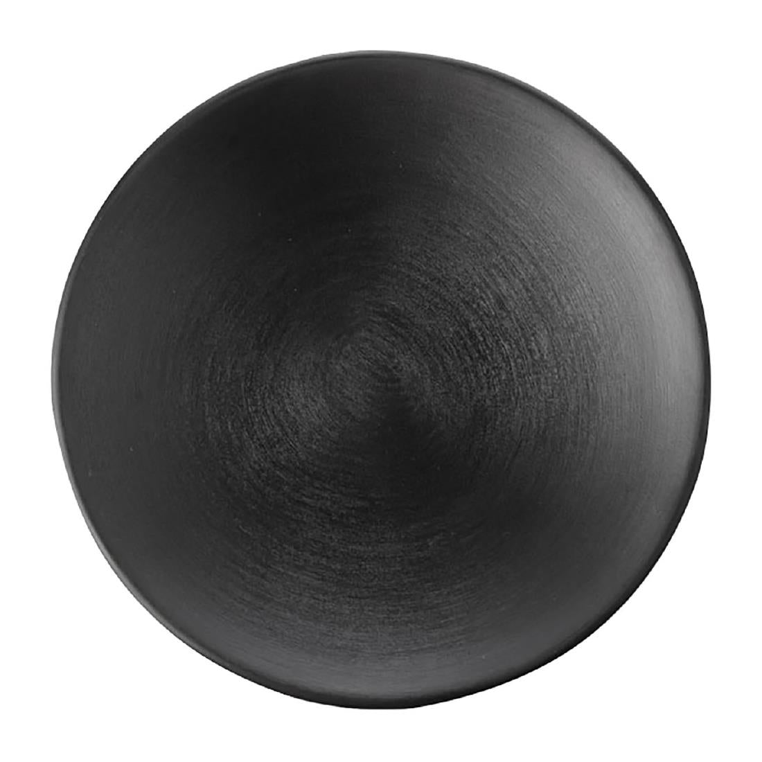 Coucou Dual Colour Round Plate 205mm - Black (12 Pack) (Colour: Black & Black | Pack of 12 | 205mm / 8" | Melamine material) • PAS-DU514