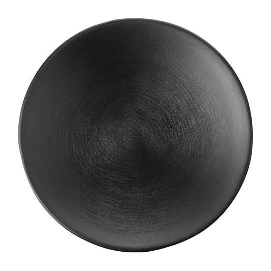 Coucou Dual Colour Round Plate 205mm - Black (12 Pack) (Colour: Black & Black | Pack of 12 | 205mm / 8" | Melamine material) • PAS-DU514