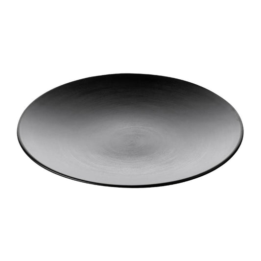 Coucou Dual Colour Round Plate 250mm - Black (9 Pack) (Colour: Black & Black | Pack of 9 | 250mm / 9.8" | Melamine material) • PAS-DU519