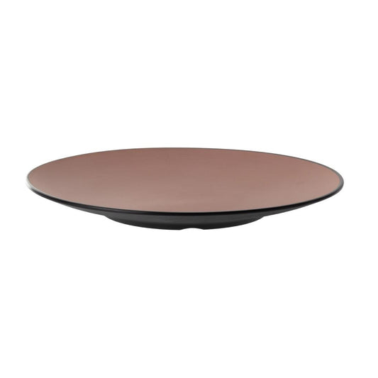 Coucou Dual Colour Round Plate 300mm - Brown & Black (12 Pack) (Colour: Brown & Black | Pack of 12 | 300mm / 11.8" | Melamine material) • PAS-DU520