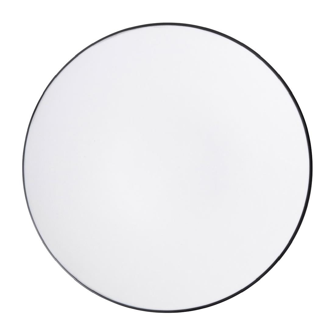 Coucou Dual Colour Round Plate 300mm - White & Black (12 Pack) (Colour: White & Black | Pack of 12 | 300mm / 11.8" | Melamine material) • PAS-DU523