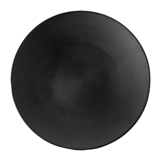 Coucou Dual Colour Round Plate 300mm - Black (12 Pack) (Colour: Black & Black | Pack of 12 | 300mm / 11.8" | Melamine material) • PAS-DU524