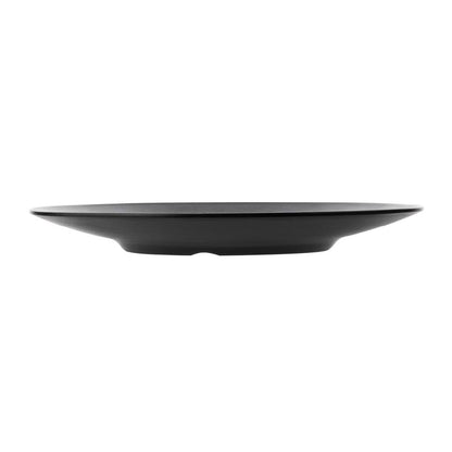Coucou Dual Colour Round Plate 300mm - Black (12 Pack) (Colour: Black & Black | Pack of 12 | 300mm / 11.8" | Melamine material) • PAS-DU524