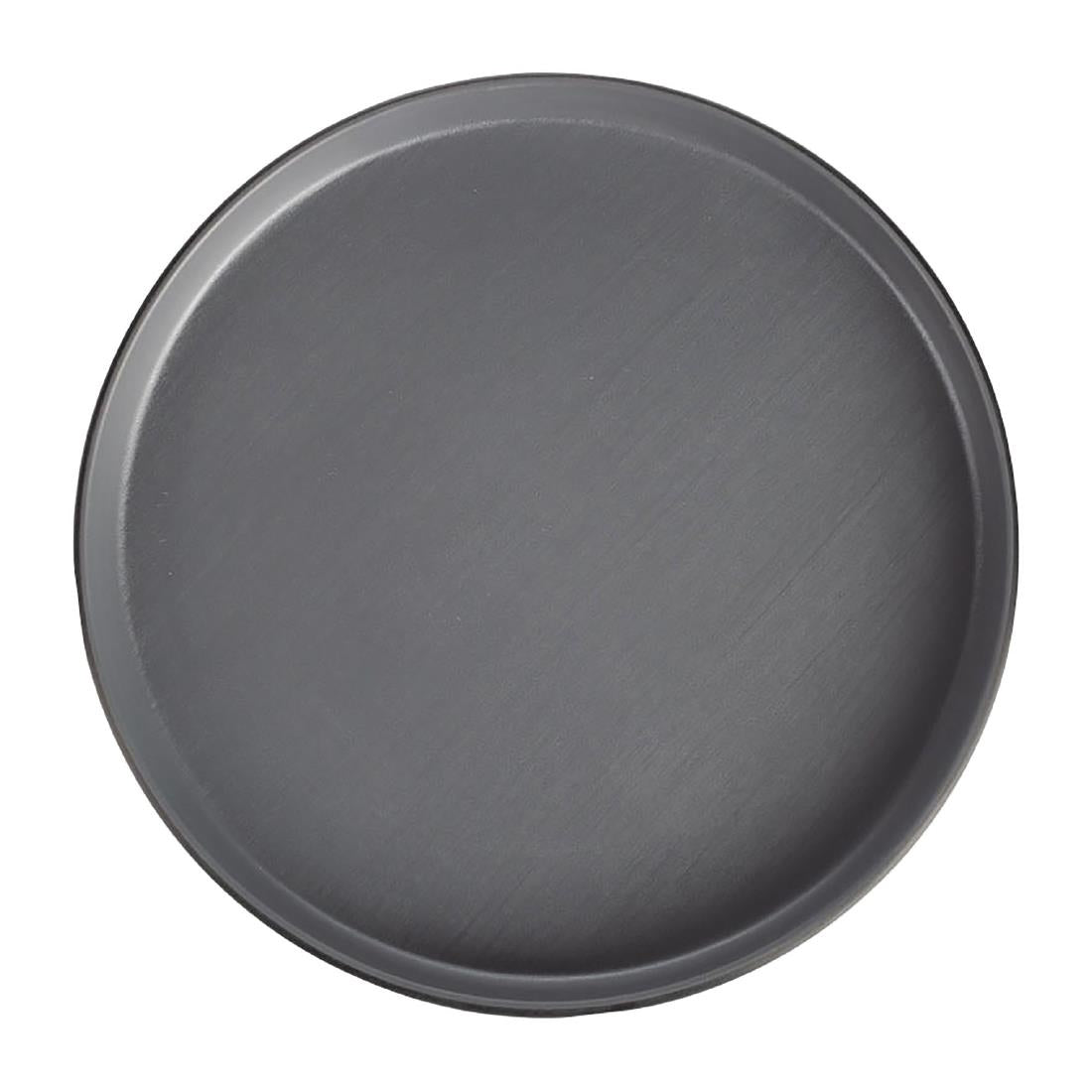 Coucou Dual Colour Round Edge Plate 200mm - Grey & Black (12 Pack) (Colour: Grey & Black | Pack of 12 | 200mm / 7.8" | Melamine material) • PAS-DU526