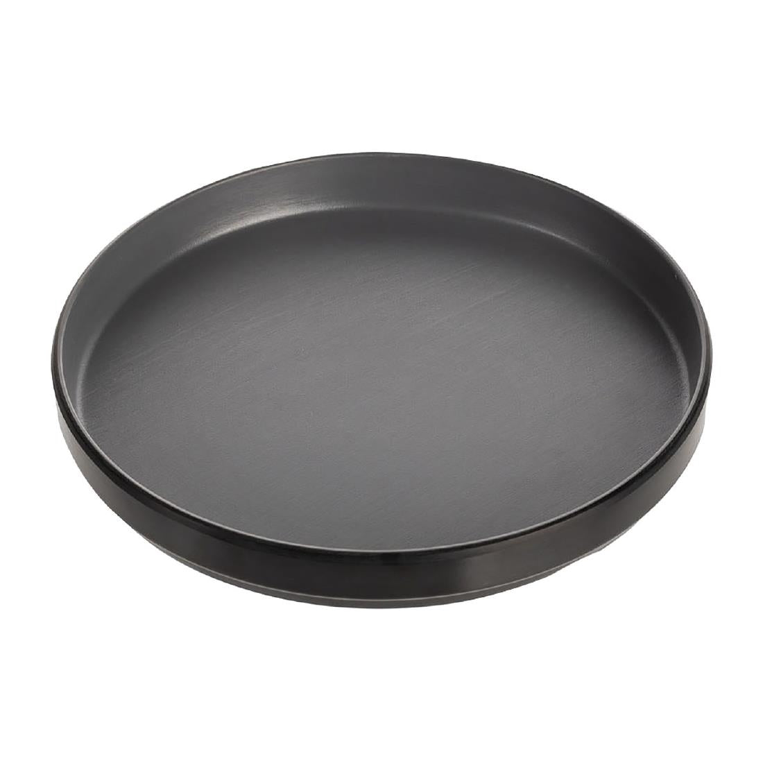 Coucou Dual Colour Round Edge Plate 200mm - Grey & Black (12 Pack) (Colour: Grey & Black | Pack of 12 | 200mm / 7.8" | Melamine material) • PAS-DU526